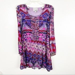 CHLOE OLIVER Multicolored Knit Top Pleated Skirt Dress, Size Small